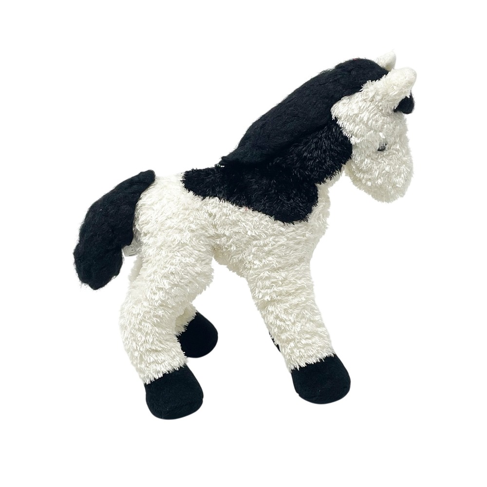 Douglas Black White Horse Plush Spotted Standing Pinto Pony Stuffed Animal